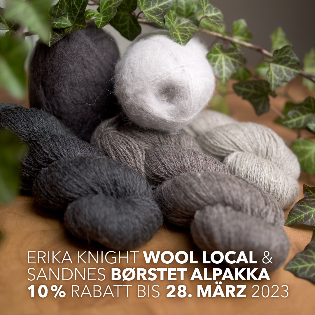 Rabattaktion Erika Knight Wool Local und Sandnes Børstet Alpakka