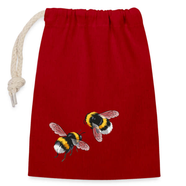 Mini-Beutel, „Bienen“, (14×20 cm) Rot