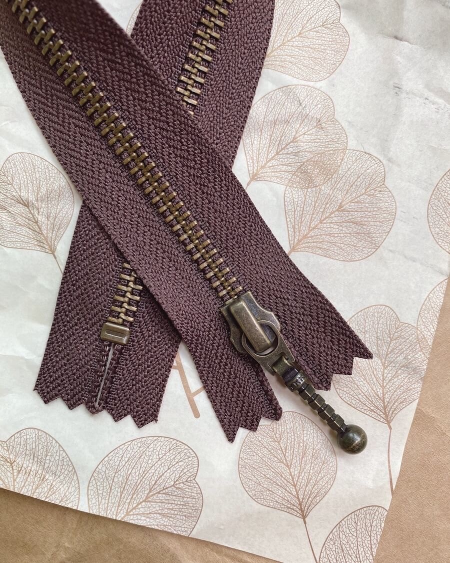 PetiteKnit Zipper, 35 cm, Chocolate Brown