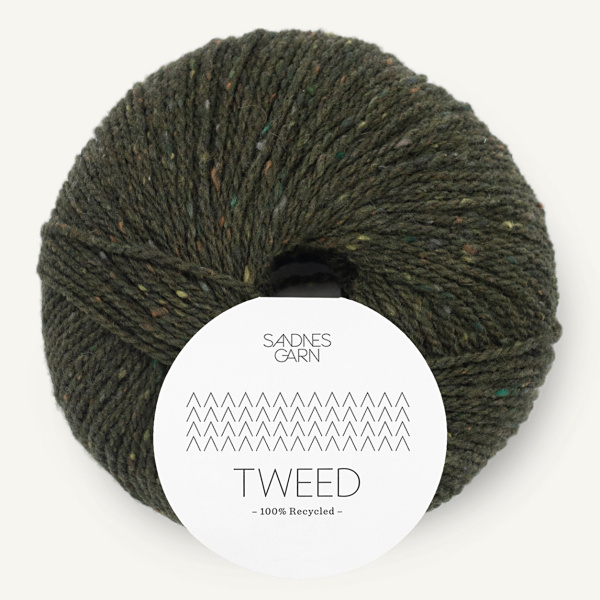 Sandnes Tweed Recycled, 9585, Olivgrün Tweed