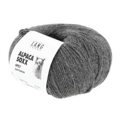 Lang Yarns Alpaca Soxx 6-fach, 0105, Dunkelgrau Melange