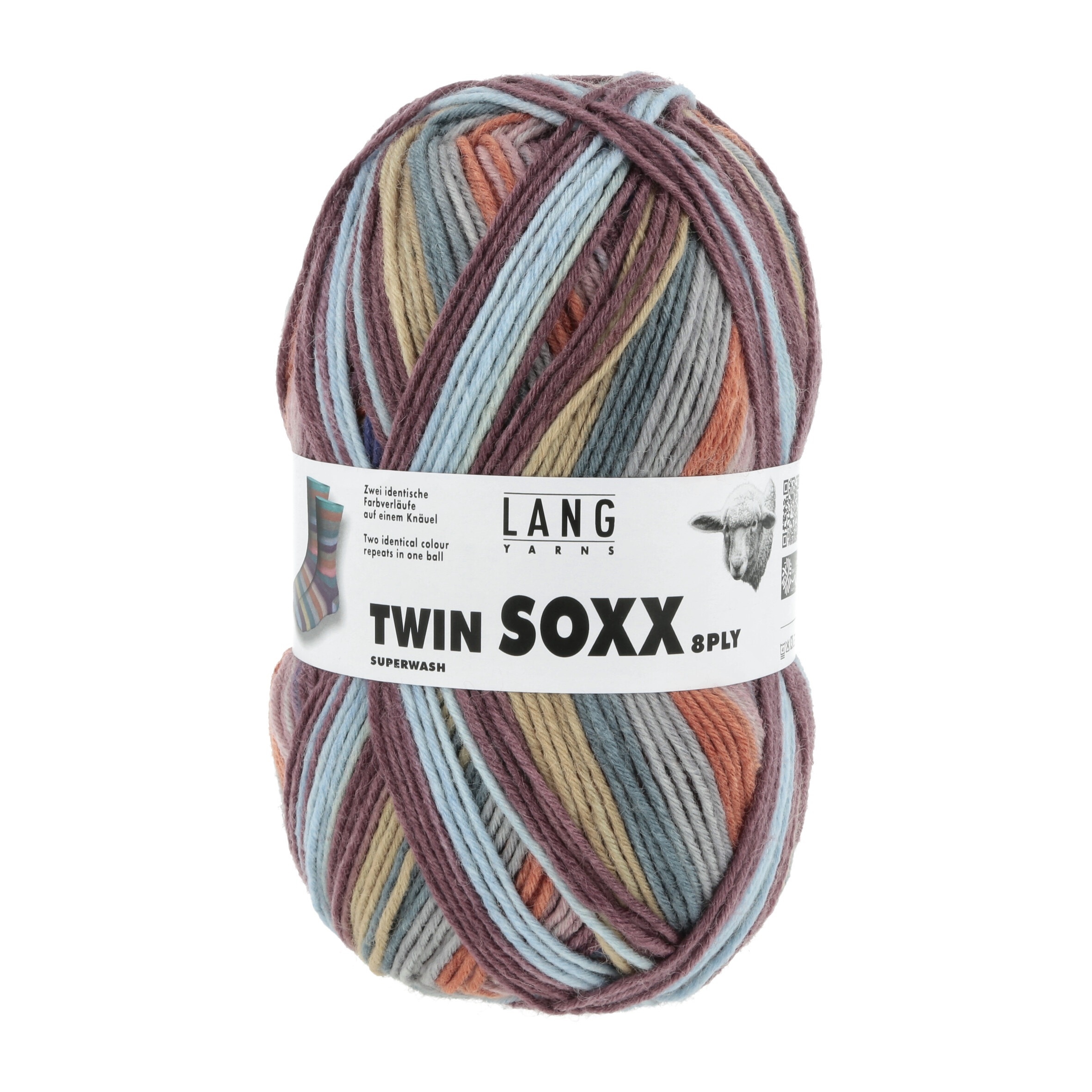 Lang Yarns Twin Soxx 8-fach, 0450, Asker