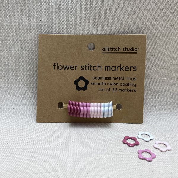 Allstitch Studio Flower Stitch Markers, Cherry Blossoms, Large
