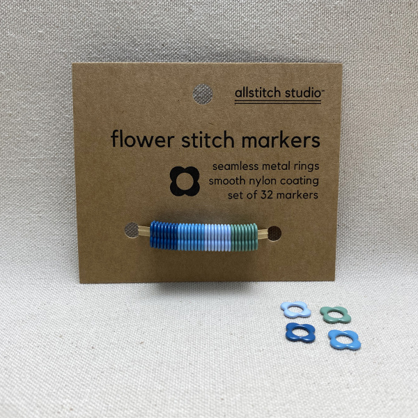 Allstitch Studio Flower Stitch Markers, Cool Tones, Small