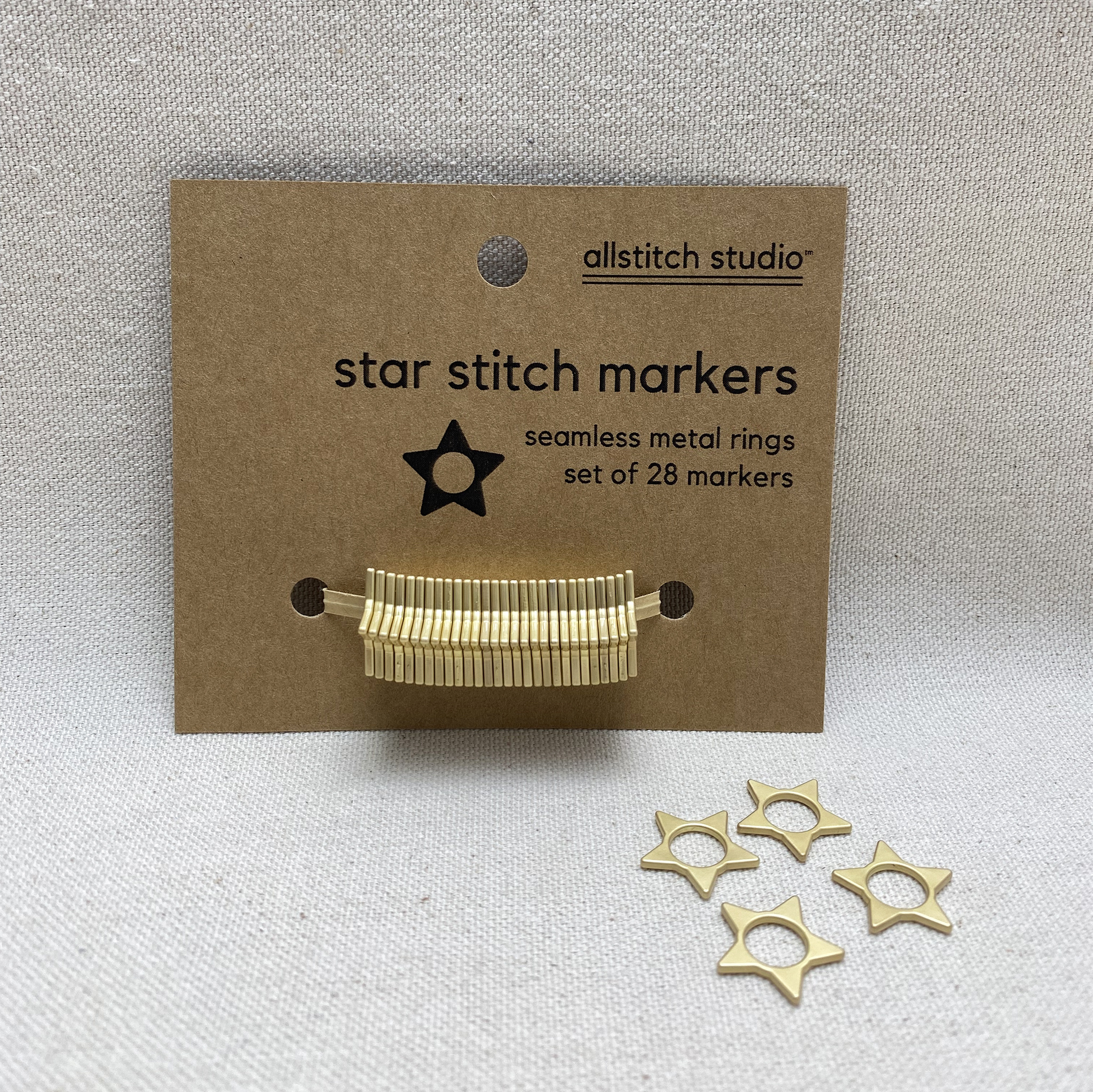 Allstitch Studio Star Stitch Markers, Gold, Large
