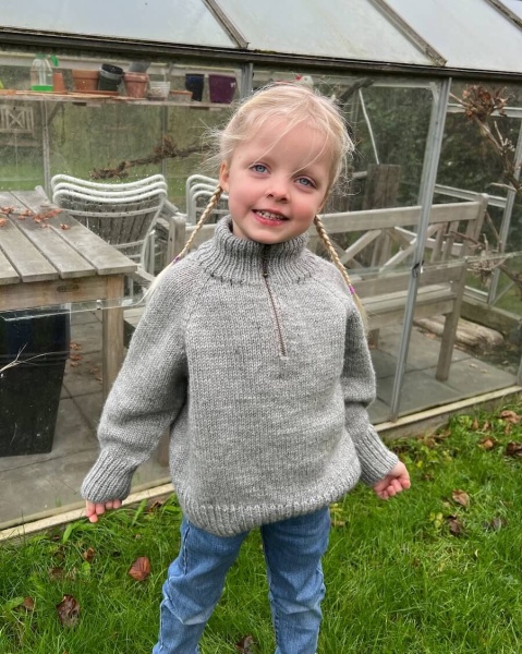 PetiteKnit-Set, „Zipper Sweater Light Junior“, Sandnes Peer Gynt, 3 - 4 Jahre