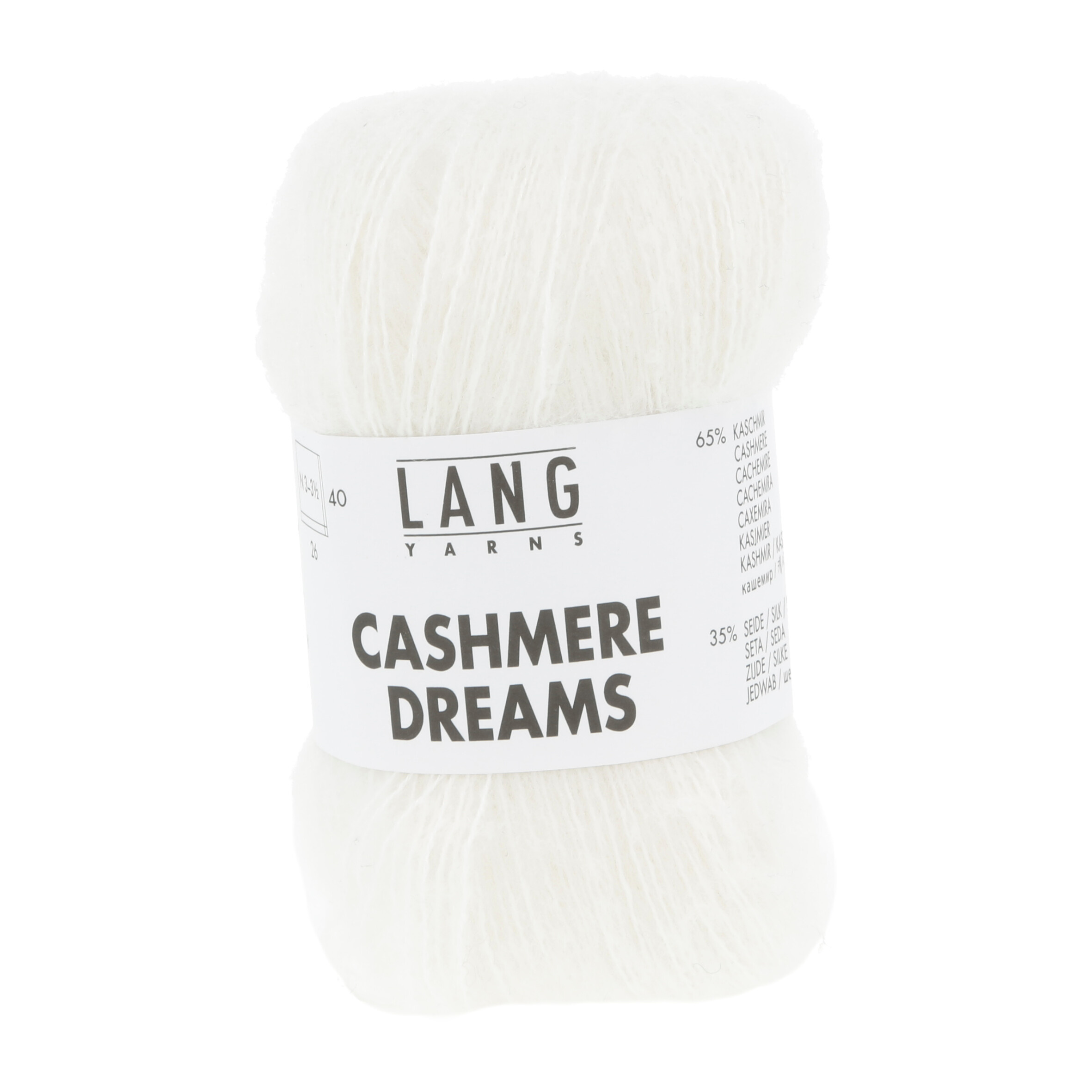 Lang Yarns Cashmere Dreams, 0001, Weiss